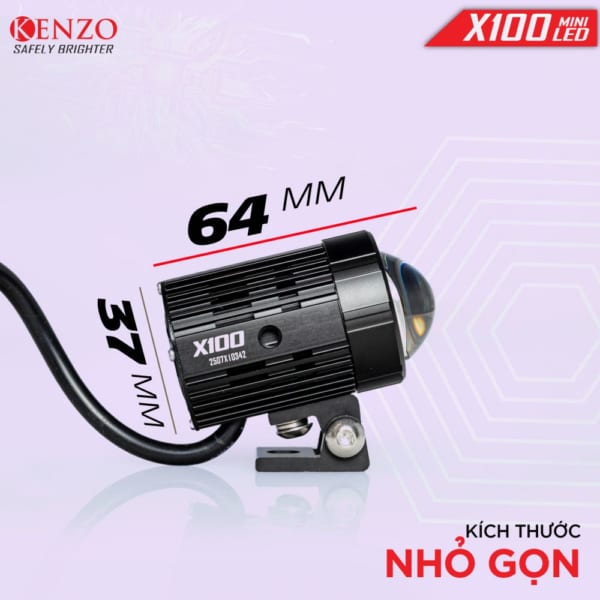 Đèn Bi Cầu Mini Kenzo X100 Trắng-Vàng (5500K/3500K) 30W (BH: 12T) - Ảnh 4