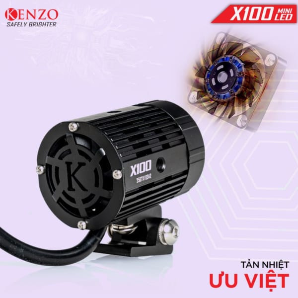 Đèn Bi Cầu Mini Kenzo X100 Trắng-Vàng (5500K/3500K) 30W (BH: 12T) - Ảnh 5