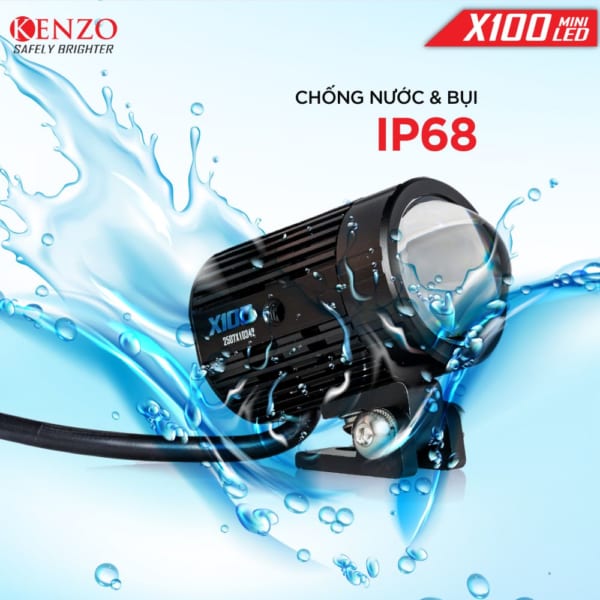 Đèn Bi Cầu Mini Kenzo X100 Trắng-Vàng (5500K/3500K) 30W (BH: 12T) - Ảnh 6