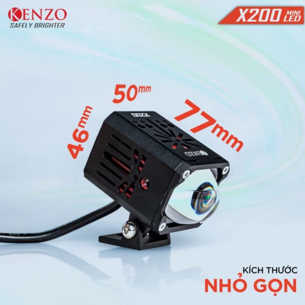 Đèn Trợ Sáng Bi Cầu Kenzo X200 5500K 45W (Kèm Len Vàng) (BH: 12T) - Ảnh 3